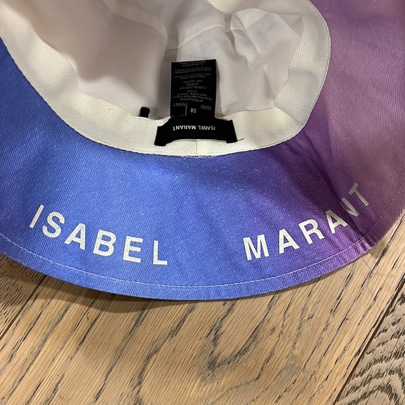 Isabel Marant Women's Loiena Logo Bucket Hat in Blue - Picture 5 of 5